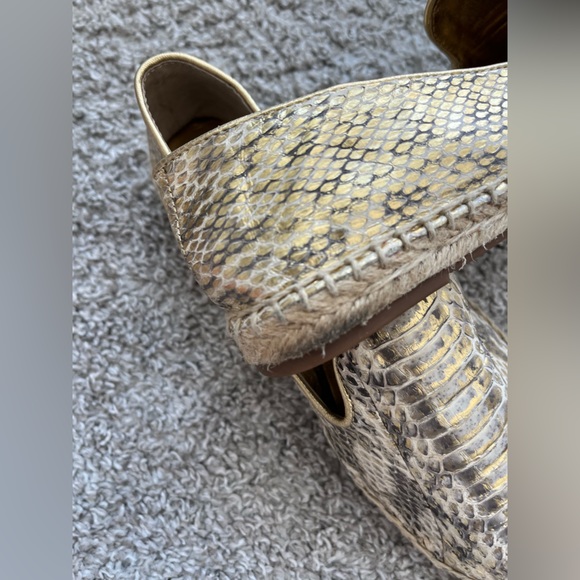 Vince Camuto Gold Snakeskin Espadrilles - Picture 2 of 4
